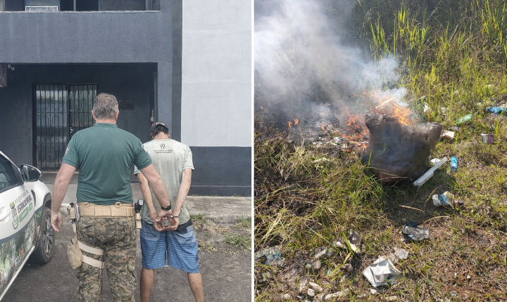AO TENTAR QUEIMAR FIOS PARA VENDA DO COBRE, MORADOR DE RUA CAUSA INCÊNDIO DE GRANDE PROPORÇÃO EM ÁREA VERDE NO VENEZA