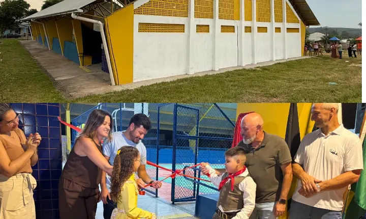 Estância Velha inaugura quadra poliesportiva da EMEF Presidente Kennedy