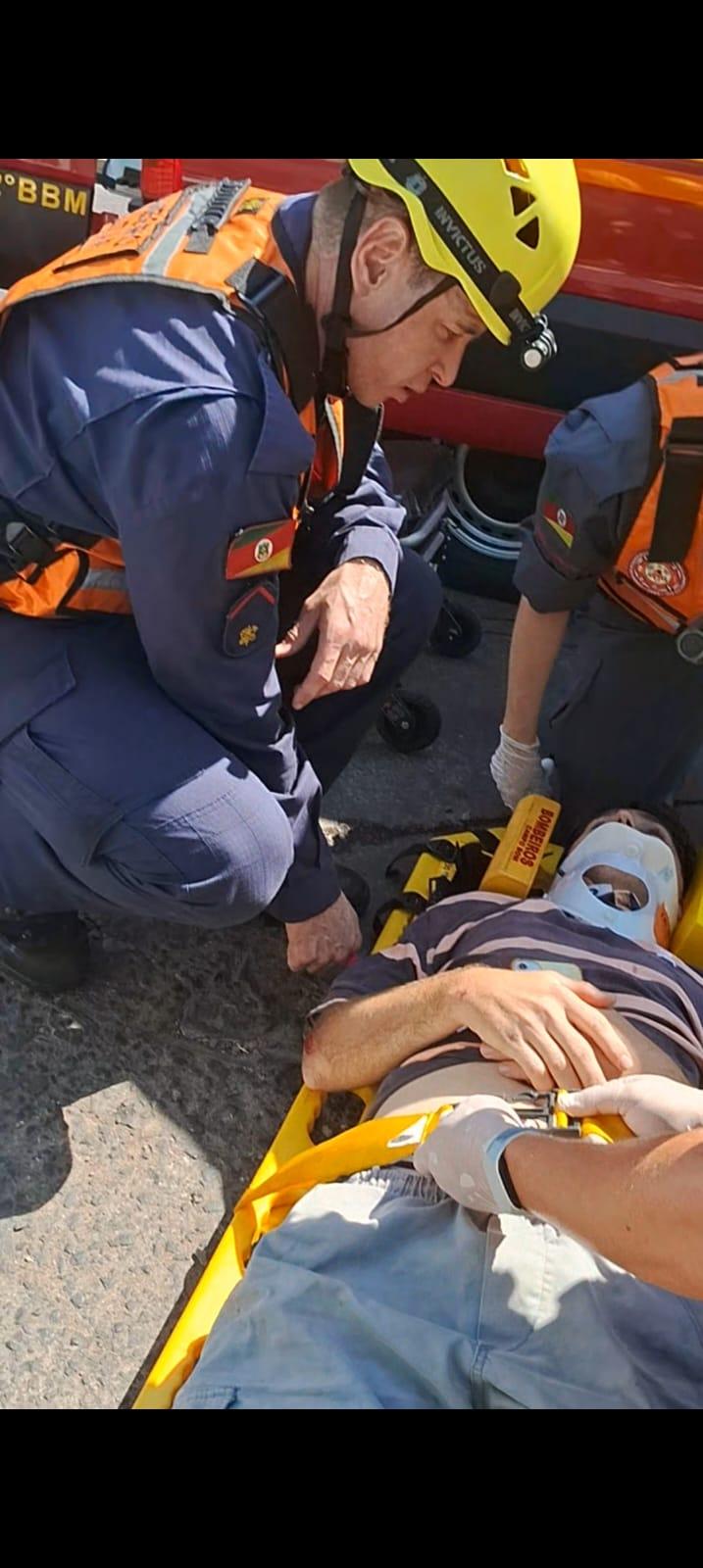 Motociclista ferido em colisão