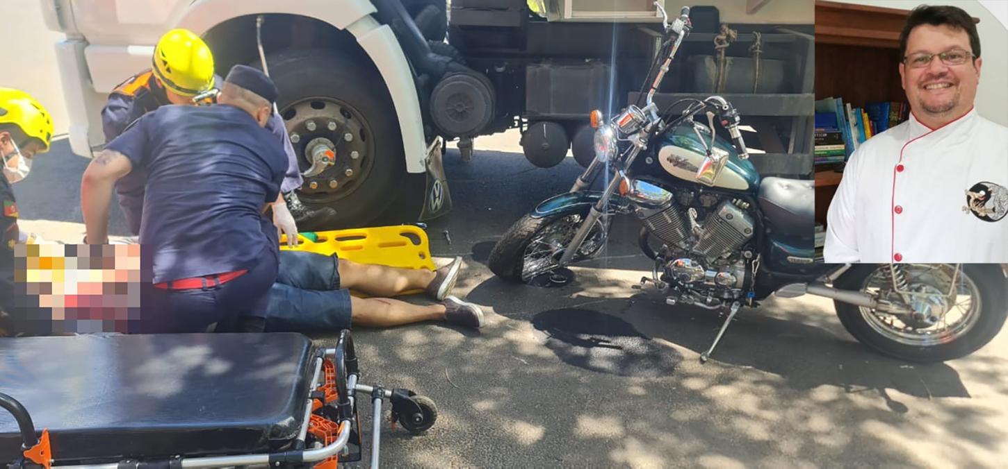 Motociclista morre em acidente contra caminhão