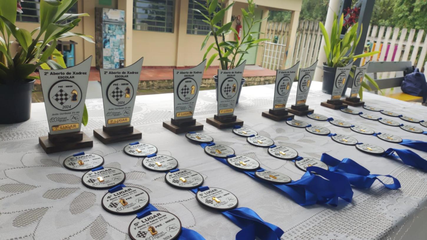 Premiação do 2° Torneio de Xadrez Escolar na Anita Garibaldi