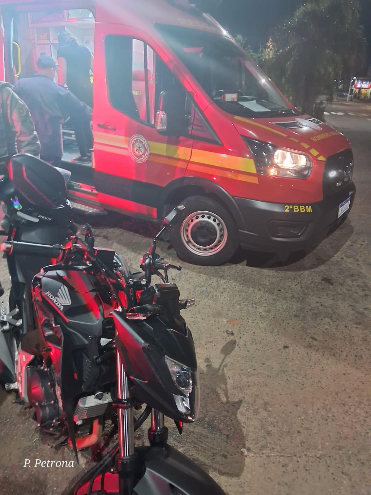 Queda de moto na avenida Brasil