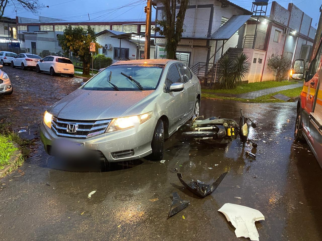 Acidente deixa motociclista ferido no Rincão dos Ilhéus