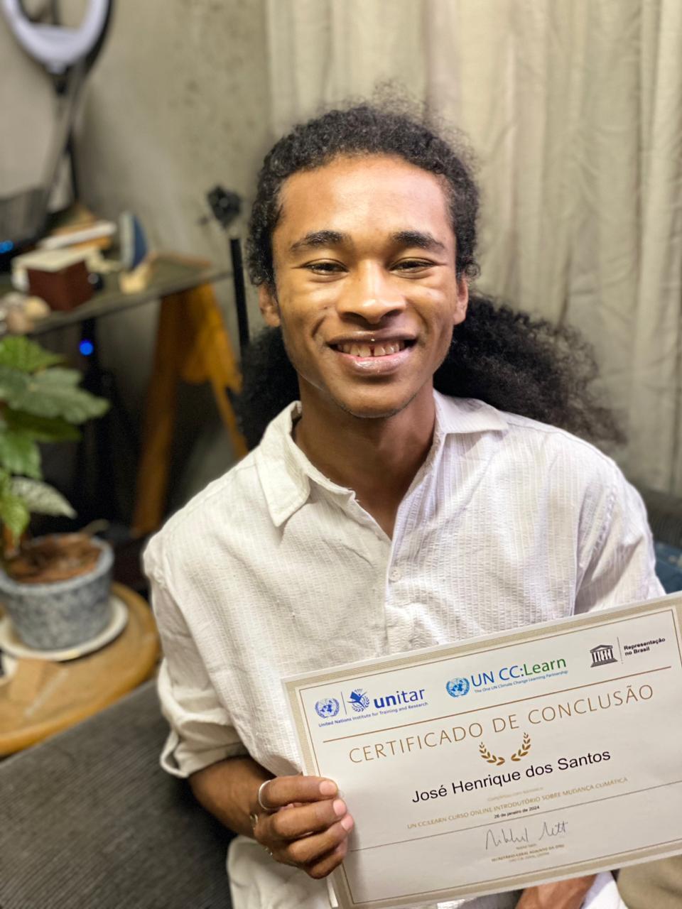 Jovem estanciense conquista certificação da ONU sobre mudanças climáticas e sustentabilidade