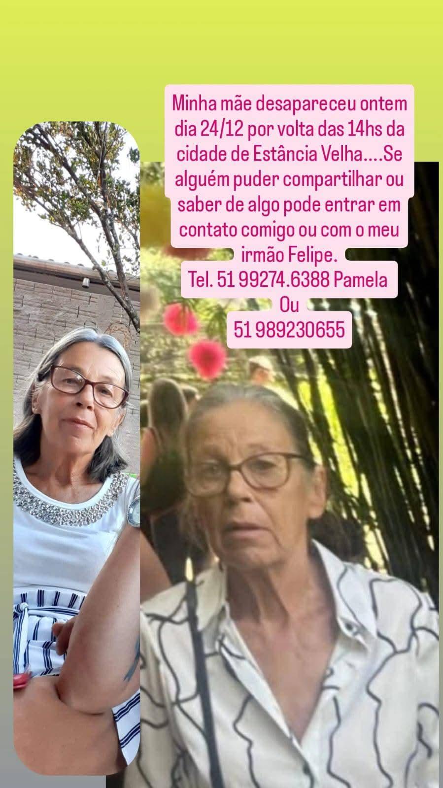 Familiares procuram senhora desaparecida em Estância Velha
