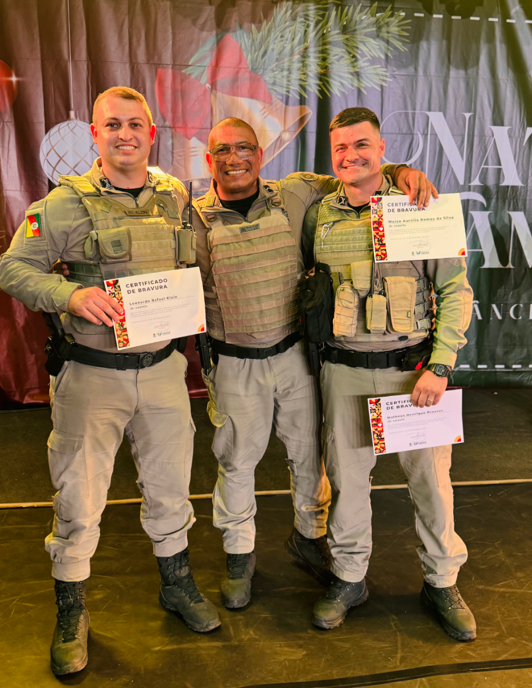 Município homenageia policiais militares por atuação exemplar em Estância Velha