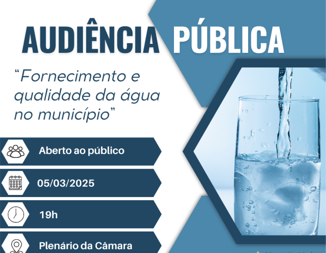 Audiência Pública na Câmara Municipal aborda fornecimento e qualidade da água