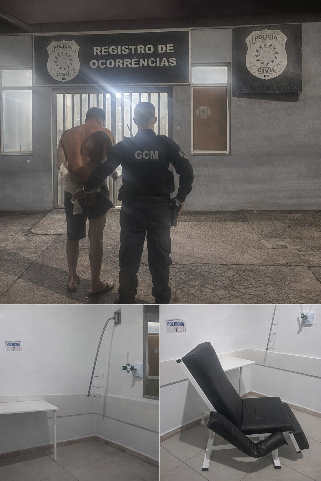 Homem é preso após causar danos e quebrar cadeira no Hospital Municipal