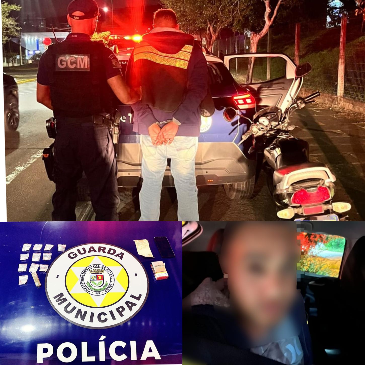 GCM de Estância Velha prende motoboy por tráfico de drogas no bairro Bela Vista