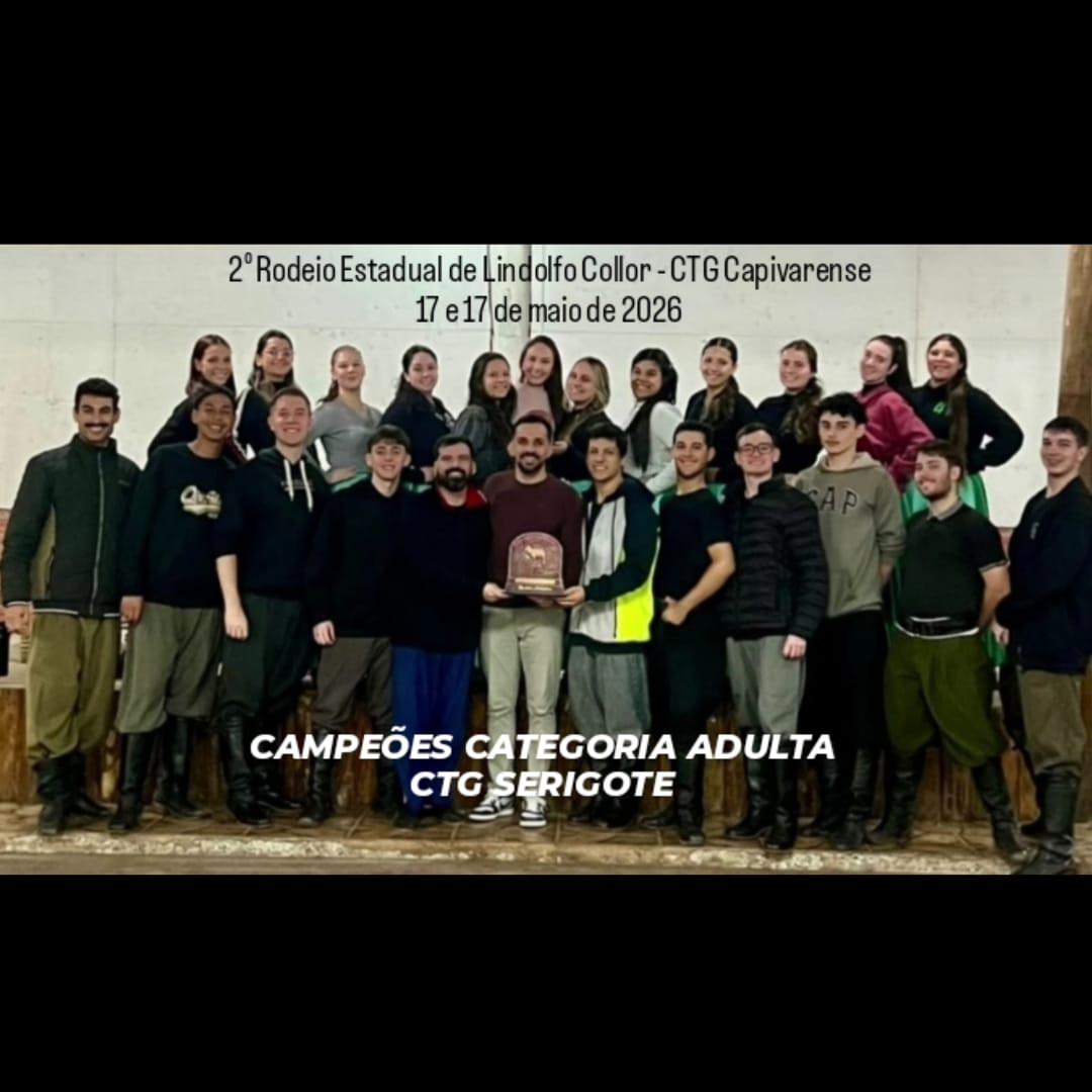 CTG Serigote é campeão com Invernada Adulta e conquista premiações no Rodeio de Lindolfo Collor 
