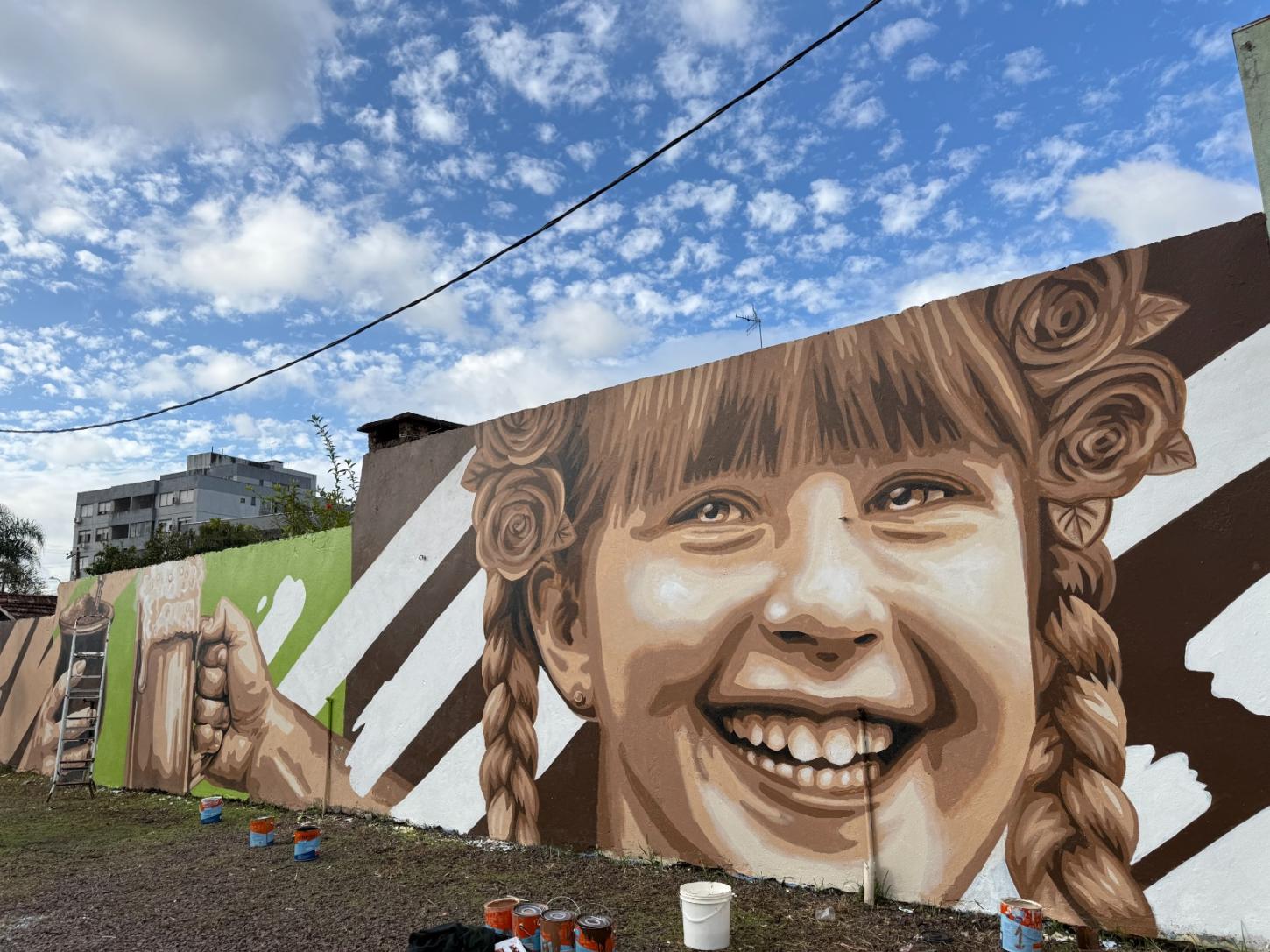 Primeiro mural cultural de Estância Velha produzido no PAC