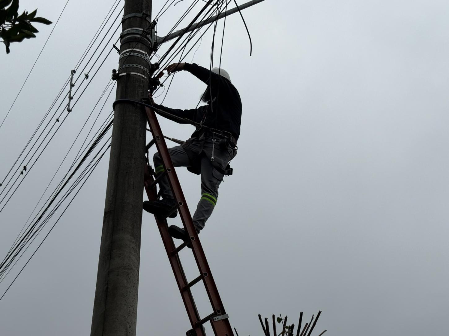 Operação Poste Limpo avança com remoção de fios excedentes em Estância Velha