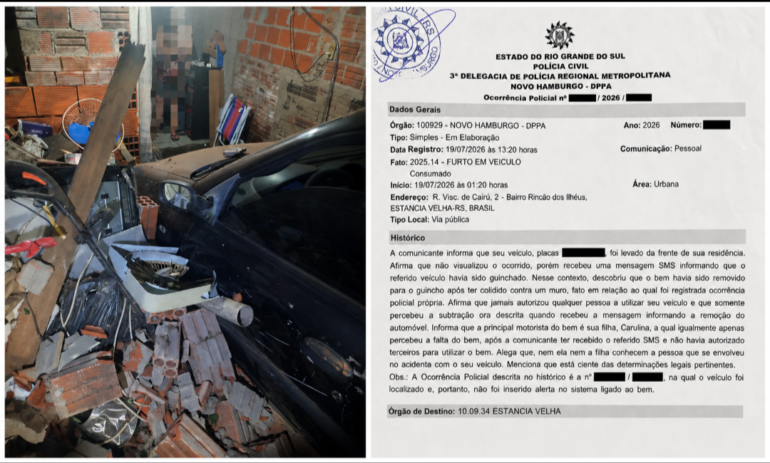 Nova versão para acidente que atingiu casa em Estância Velha 