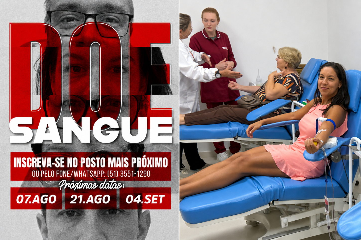 Agosto terá duas oportunidades para doação de sangue em Estância Velha