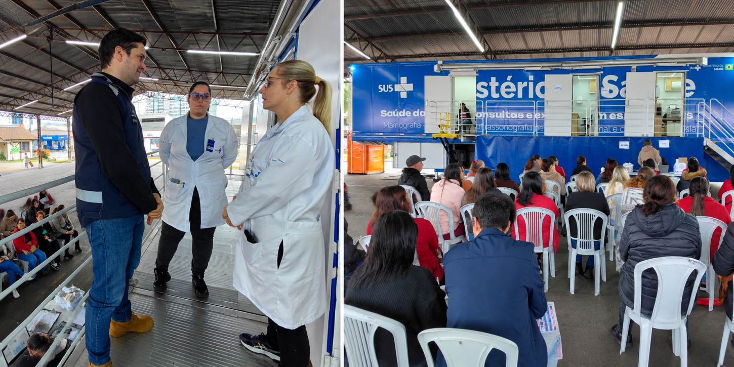 Representante do Ministério da Saúde visita Carreta de Saúde da Mulher em Estância Velha