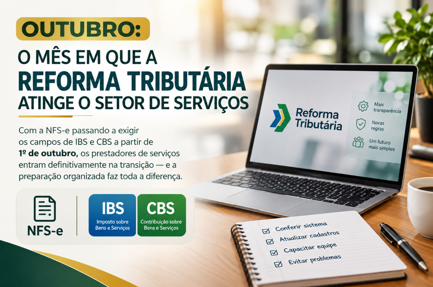 OUTUBRO: O MÊS EM QUE A REFORMA TRIBUTÁRIA ATINGE O SETOR DE SERVIÇOS
