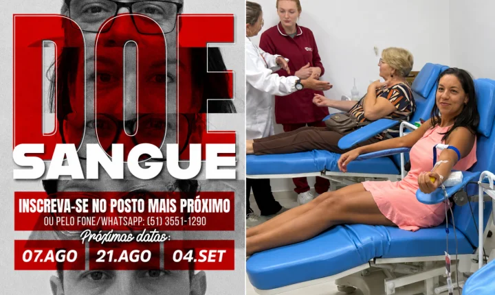 Agosto terá duas oportunidades para doação de sangue em Estância Velha