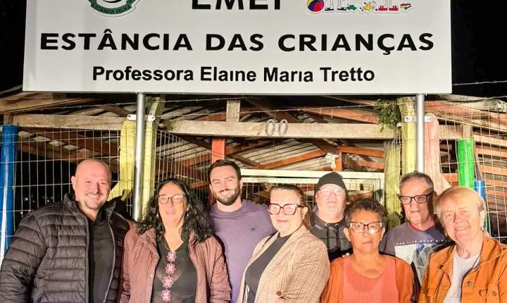Escola passa a ser denominada EMEI Estância das Crianças -Professora Elaine Maria Tretto 