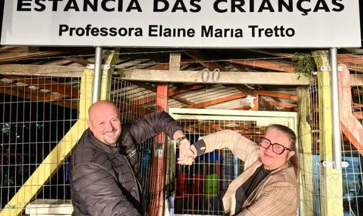 Escola passa a ser denominada EMEI Estância das Crianças -Professora Elaine Maria Tretto 