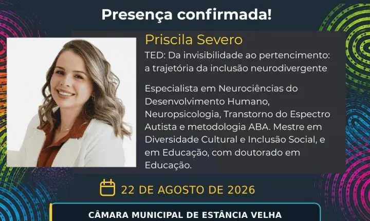Estância Velha realiza neste sábado o 2º Fórum sobre Neurodiversidade
