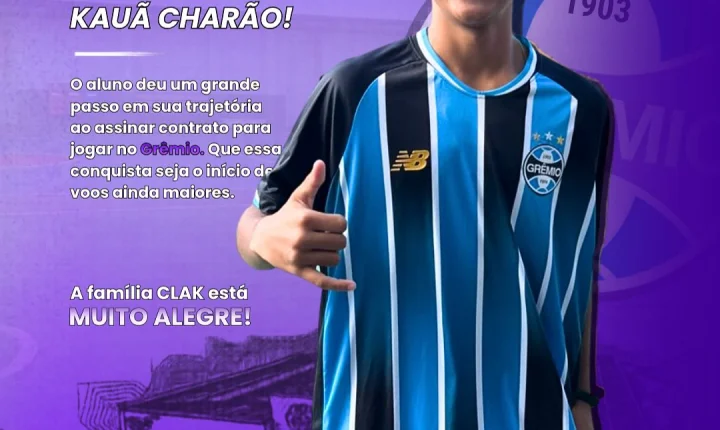 Kauã Charão, de Estância Velha, assina contrato com o Grêmio 
