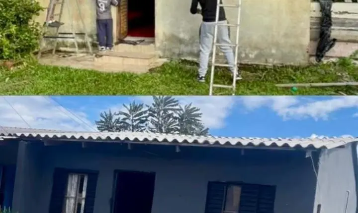 Mutirão de igreja realiza reforma em residência no bairro Campo Grande 