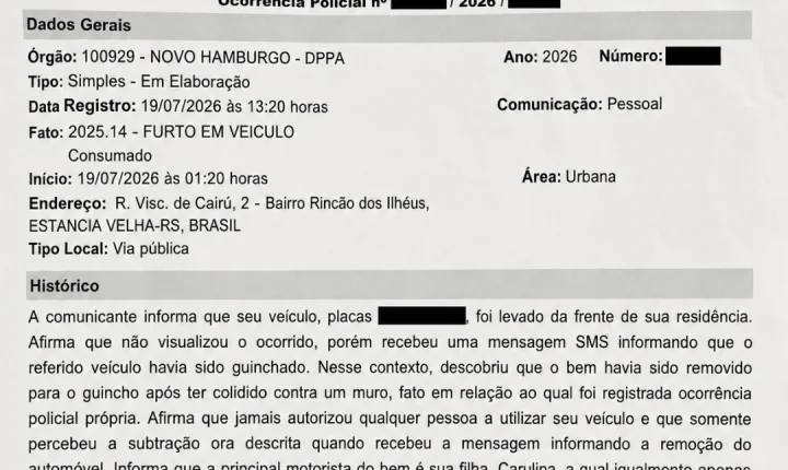 Nova versão para acidente que atingiu casa em Estância Velha 