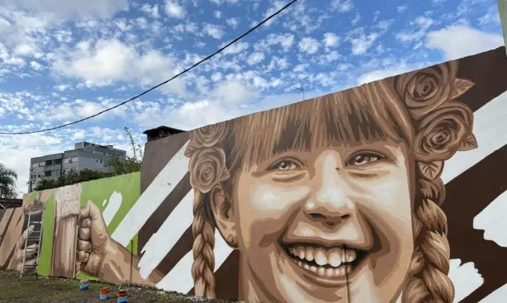 Primeiro mural cultural de Estância Velha produzido no PAC